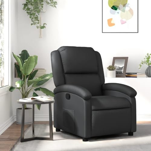 Xichuzi Relaxsessel Schwarz Echtleder, Fernsehsessel, Kinosessel, Lesesessel, Tv Sessel, Ohrensessel, Armsessel, Seselstuhl Wohnzimmer - 371789