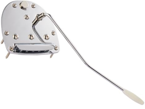 KAISH Electric Guitar Tremolo Assembly Tremolo Bridge Vibrato Tailpiece with Tremolo Arm for Jaguar/Jazzmaster with Lock Button Chrome