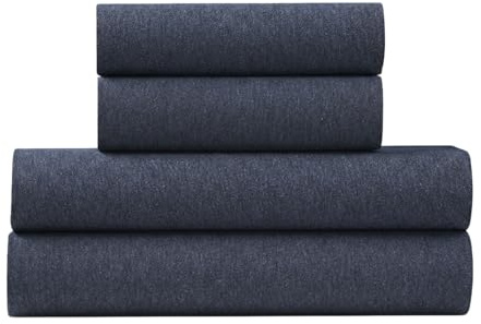 U.S. Polo Assn. Jersey Knit Sheet Set, Cotton Blend, T-Shirt & Pajama Feel, Deep Pocket, Wrinkle-Resistant, Cooling & Breathable, Everyday Comfort Stretch