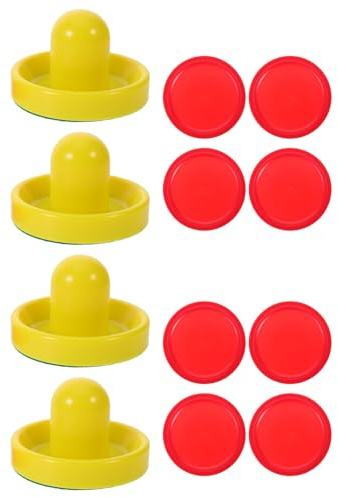 SUPVOX 2 Juegos de Discos de Hockey de Aire: de plástico de 96 mm y Discos Rojos de 64 mm con Almohadillas. Piezas de Juego de Mesa para Fiestas en Interiores.