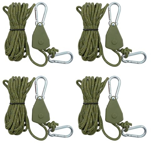 4M/13Ft Reflective Ratchet Strap,Guy Ropes,4 Pack Tie Down Strap,Guide Rope