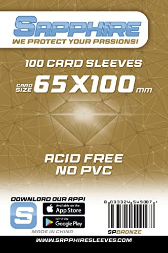 Red Glove Sapphire Card Sleeves Bronze, 65 x 100 mm, 100 Stück
