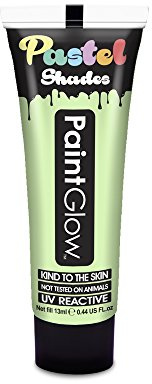 PaintGlow, Neon UV Face & Body Paint, Pastel Colours, Green, 13ml