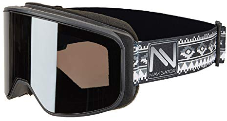 NAVIGATOR POWDER Skibrille/Snowboardbrille, nahezu rahmenlos, Doppellinse, AntiFog Beschichtung, UVA Schutz, Wintersport Brille m. verspiegelten Gläsern, für Skihelme geeignet, div. Farben (GRAU)