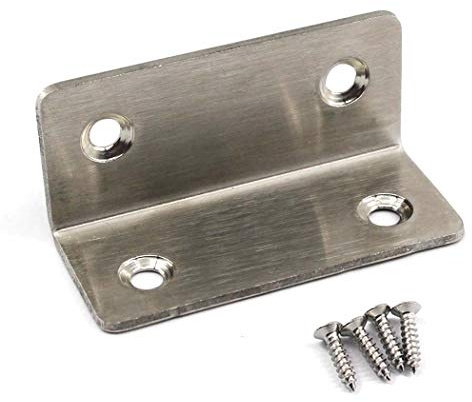 (8 delar) vinkelkontakt hörnfästen rostfritt stål L-format stag fästen för trähyllor 60 x 25 x 25 mm