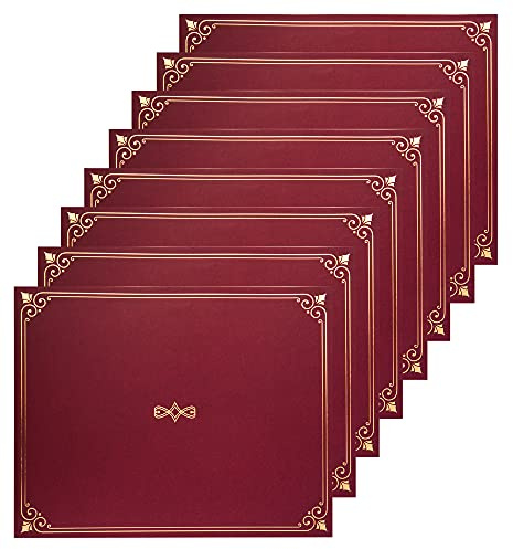 Certificate Holders, 25-Pack Certificate Covers for Letter Size 8.5 x 11 Inch Paper, Certificate Folders, Red, 9 x 11.5 Inches
