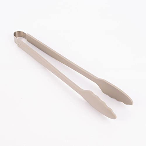 Kochblume Gourmetzange | Premium-Silikon & BPA frei| Hitzebeständig | Spülmaschinenfest | 33,5cm | Farbe: taupe