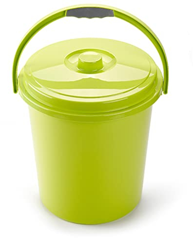 AC - Cubo de Basura Eco con Asa para Reciclar - Fabricado en Plástico Resistente - Ideal para el Hogar, Trabajo, Hostelería - 21 Litros - Color Verde