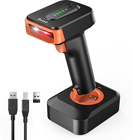 Eyoyo 2D QR Wireless Barcode Scanner, 3 in 1 Bluetooth & USB Wired & Wireless 1D 2D QR Barcode Reader, 2500mAh Cordless Bar Code Scanner for PC, iPhone, iPad, Tablets