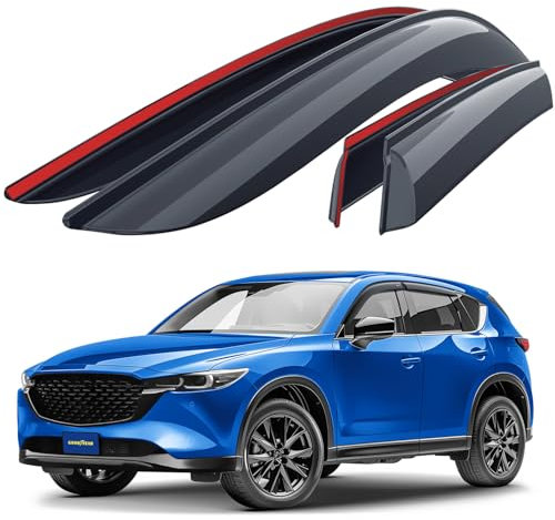 Goodyear Windabweiser für/kompatible mit Mazda CX-5 2017-2025(II) KF - Stick-on Regenabweiser - Autofenster Regenschutz - Ermöglichen Frischluft - Waschstraßenfest - Einfache Montage 4 Set DR