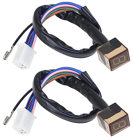 Amavoler Speedometer Indicator Motorcycle Led Digital Gear Indicator Display Shift Lever Sensor Universal Aftermarket Parts. (2Pcs)