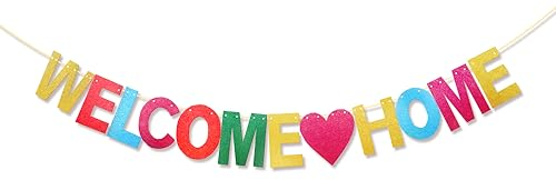 Koliphy Guirnalda Welcome Home, Colorido Decoracion de Welcome Home Pancarta, Fiesta de Welcome Home Guirnalda para Fiestas Familiares