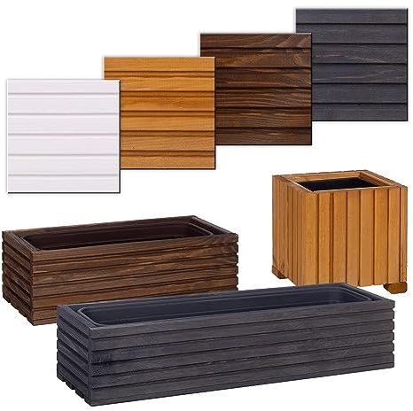 BooGardi Blumenkasten mit Einsatz · Weiß 64cm x 20cm x 14cm · 4 Farben 3 Größen · Pflanzgefäß für Fensterbank/Balkon · Balkonkasten · Pflanzkübel Garten Terrasse