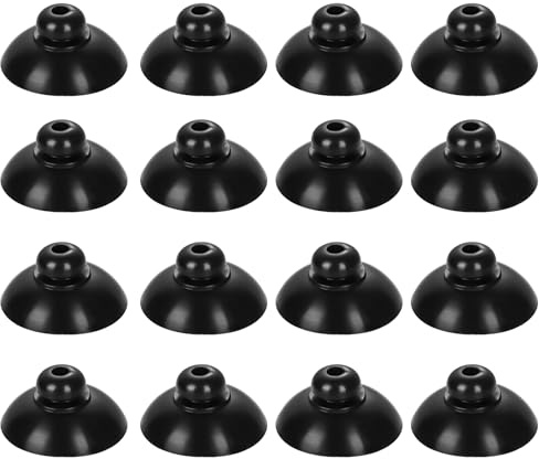 PEUTIER 16pz Ventose per Acquario, Ventosa Nera Acquario Clip Campo Clip Ventosa in Gomma Acquario Accessori per Acquario per Installazione di Aerazione Dell'Acquario e Pompa del Serbatoio