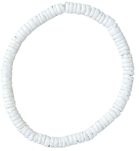 BlueRica Stretch Puka Shell Bracelet (White)