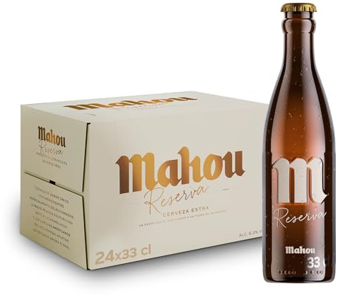 Mahou Reserva Cerveza, Pack 24 Botellas 33 cl - 6,3% Vol con Cuerpo y un Toque Intenso