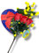 Regalo Festa della Donna – Scatola Cuore con Cioccolatini baci(100g) e Mazzo di Mimose e Rose con Dedica