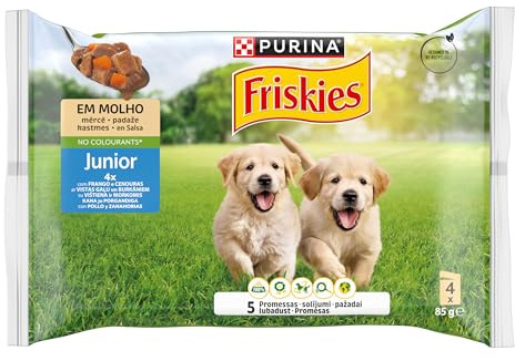 Friskies Comida húmeda perro en salsa cachorro Junior Pollo 4x85 g