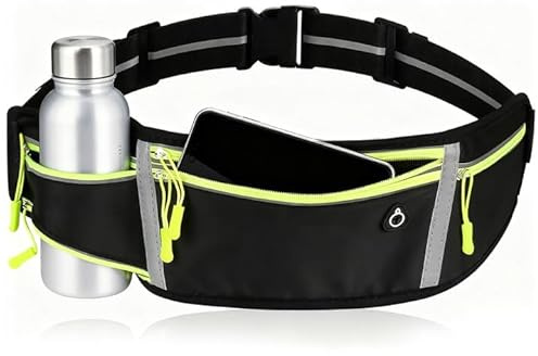JYNVO Gürteltasche Bauchtasche mit Flaschenhalter Damen und Herren- wasserdicht, strapazierfähig,für Laufen Radfahren Camping Klettern Reisen Wandern Joggen Hundetraining