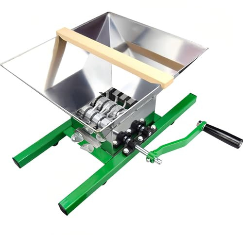 TUPOSTAR Manuelle Trauben-, Beeren-, Wein- Und ObstmüHle, 7 Liter GroßE Edelstahl-Beerenpresse, GroßE ObstmüHle, FüR Wein- Und Apfelweinpressung,Grün