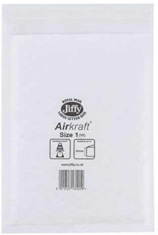 AirKraft Size 1 Bubble Lined Mailer White (Pack of 100) MAKC88004