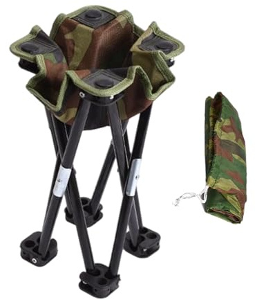Biniveil Taburete Plegable Portátil,Silla Exterior Antideslizante | Taburete Ergonómico Plegable para Senderismo Viaje Playa Jardín Aire Libre Camping