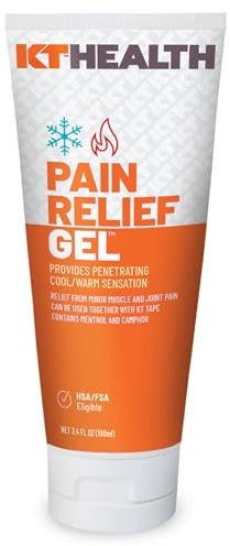 KT Health, Pain Relief Gel, Time-Released Topical Relief from Back, Neck, Hands, Feet, 3.4 oz Tube