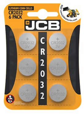 JCB Specialty 2032 Lithium Coin Battery 3V, Pack Of 6, Suitable For Keyfobs, Scales, Wearables And Medical Devices (DL2032/CR2032)
