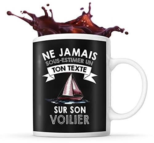 Mug voilier Prénom métier âge Personnalisable | Tasse drôle pour Navigateur | idée cadeau anniversaire Noël fête des Pères
