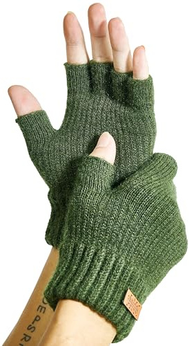 JYUYNY Guantes sin Dedos - Invierno Guantes Tejidos Cálidos Trabajar Correr Ciclismo Conducir para Hombre y Mujer Guantes