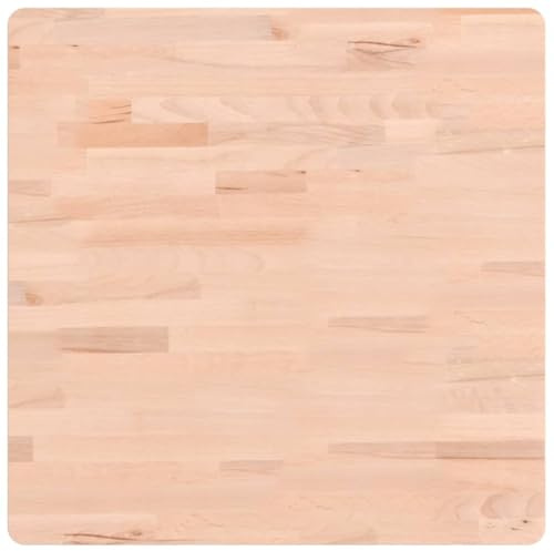 vidaXL Tischplatte, Quadratisch Holzplatte mit 4 abgerundeten Ecken, Holztischplatte Ersatzplatte für Couchtisch, Massivholztischplatte Platte, 60x60x2,5 cm Massivholz Buche