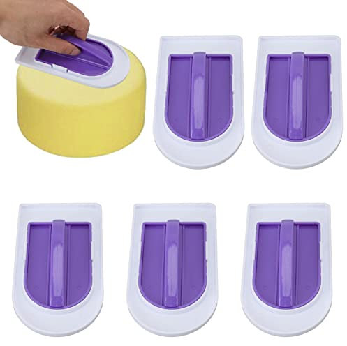 Gavigain Strumento lisciatore per torte da 5 pezzi, lisciatore per torte fondenti con manico in plastica per decorare torte, lisciatore e lucidatore per negozi di torte a casa per la decorazione di to