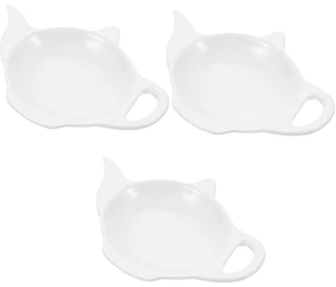 CIYODO Porte-sachets De Thé en Céramique Blanc Grand Format Support pour Sachets De Thé Multifonction Résistant à l'usure Cuisine Salon Lot De 3 Pièces