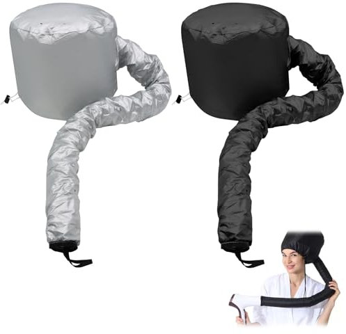 BORISCA 2 Pezzi Casco per Asciugatura Cuffia Asciugacapelli, Cuffia Casco Asciugacapelli per Ricci per Phon per Uso Domestico, Asciugatura