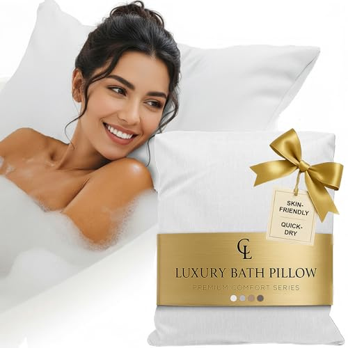 Cuscino vasca da bagno - Spesso e comodo, per supporto testa, collo e schiena - Materassino vasca da bagno lavabile e a rapida asciugatura, perfetto per bagno rilassante in casa - Bianco