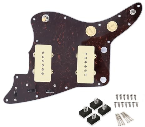 Loaded Guitar Pickguard Prewired Wiring Harness for Jazzmaster Electric Guitar with JM Pickups (Tortoise Shell)