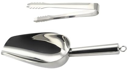 Alipis 1 Set pala per ghiaccio in acciaio inossidabile pop interruttore pinna girare ice ghiaccini pinza per pala da ghiaccio in acciaio inossidabile pinza paletta per il ghiaccio Silver