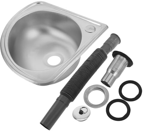 YOSADIER Évier Simple pour Camping-cuve en Acier Inoxydable, 1 Set