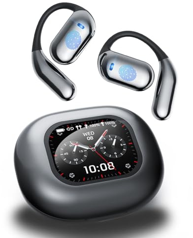 SANOTO IA Ecouteur Traducteur Instantané, 144 Langues Traducteur Vocal Instantané avec Ecran Tactile LCD OWS, Open Ear Ecouteurs, Oreillette Traduction Instantanée pour Voyages, Affaires et Etudes