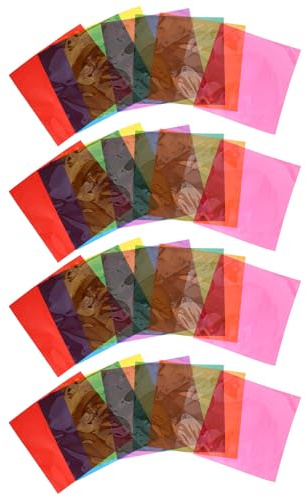 Healeved 90pezzi Cellophane Colorati Carta Traslucida per Artigianato Pellicola Diffusore di Luce Involucri Decorativi per Progetti Fai da Te