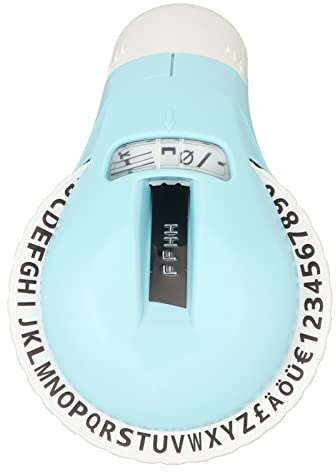QWUUYEC Embossing Label Maker, Timbro Adesivo con 47 Caratteri Stampabili, 600dpi, Controllo Facile, per Fai da Te e Scrapbooking, Blu - Design Compatto e Portatile, Senza Batterie, (Blu)