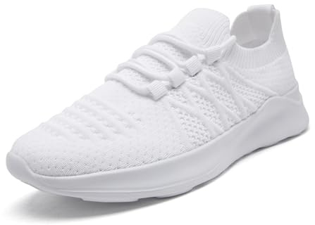 EGMPDA Women's Knitted Breathable Trainers | Breathable knitted mesh, lightweight flexible sole, slip-on lace-up, for walking, gym, running, casual daily wear