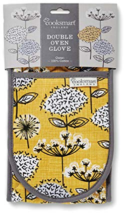 Cooksmart Guanti da forno doppi resistenti al calore, resistenti al calore, design britannico, guanti da forno moderni e presine per cucinare in casa, guanti da forno da cucina con protezione dal