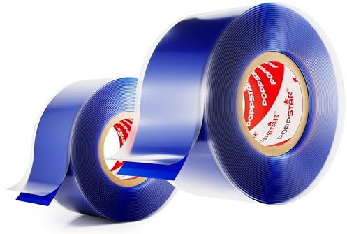 POPPSTAR selbstverschweißendes Silikonband, 3m x 25mm, Isolierband und Dichtungsband (Wasser, Luft), blau, 2 Rollen