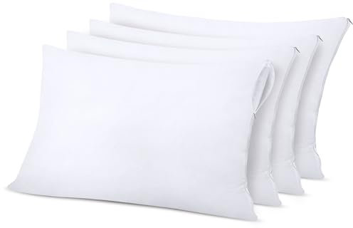 Utopia Bedding wasserdichte Kissenbezüge 50 x 70 cm - 4er-Pack - Kissenschoner Mit Reißverschluss - Anti-Bettkäfer-Kissenbezüge