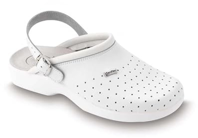 SANIFLEX 2962-10 Certificato Medico Sandali Zoccoli Sabot Pantofole Scarpe di Pelle, Uomo, Bianco, EU 45