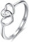 925 Sterling Silber Ring Herz Verstellbar Ringe Silber Schmuck für Damen Frauen Freundin Mädchen Schwester Mutter Geburtstag Geschenke