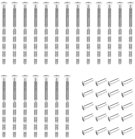 GOIYZTTR 20 Pcs M4 Tornillos de Manija de Puerta Con Manga Tornillos de Conexión y Fijación Fijaciones Pasantes para Manija de Puerta Para Conectar y Fijar Manijas de Puertas