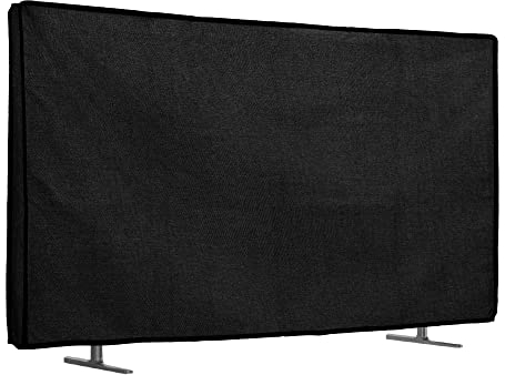 kwmobile Housse écran TV Compatible avec 75 TV - Protection d'écran télévision en Lin - Noir