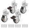 Winter Shore Ruedas para Muebles de Montaje Lateral [Pack de 4] - Ruedas de Goma 50 mm Forma de L Silenciosas, No Dejan Marcas, Cunas, Armarios, Frenos, Placa Giratoria de 360° - Capacidad 110 kg